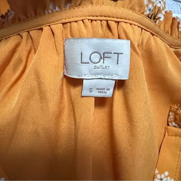 Loft Outlet Yellow Floral Cap Sleeve Dress Size S - Picture 5 of 6